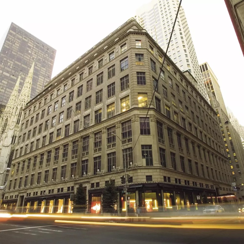 Exterior of Saks Fifth Avenue department store in New York City.